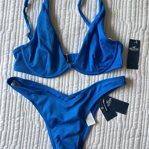 Hollister Blue Bikini Set Swimwear
